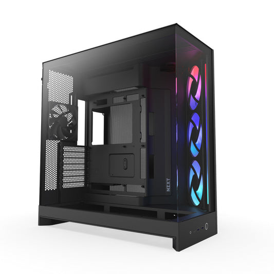 NZXT H5 Flow RGB Negro — Gabinete Mid-Tower ATX 4 Ventiladores RGB