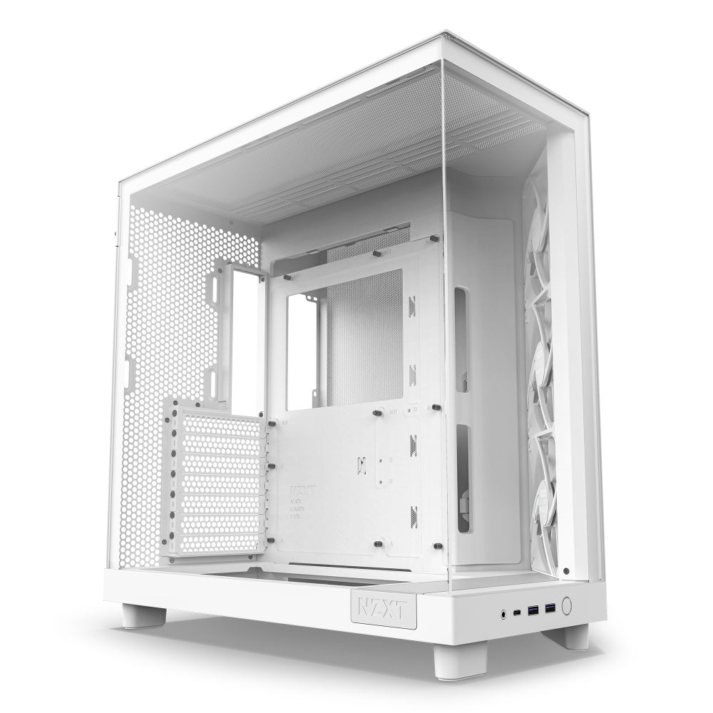 NZXT H6 Flow Blanco — Gabinete Midi-Tower ATX 3 Ventiladores RGB