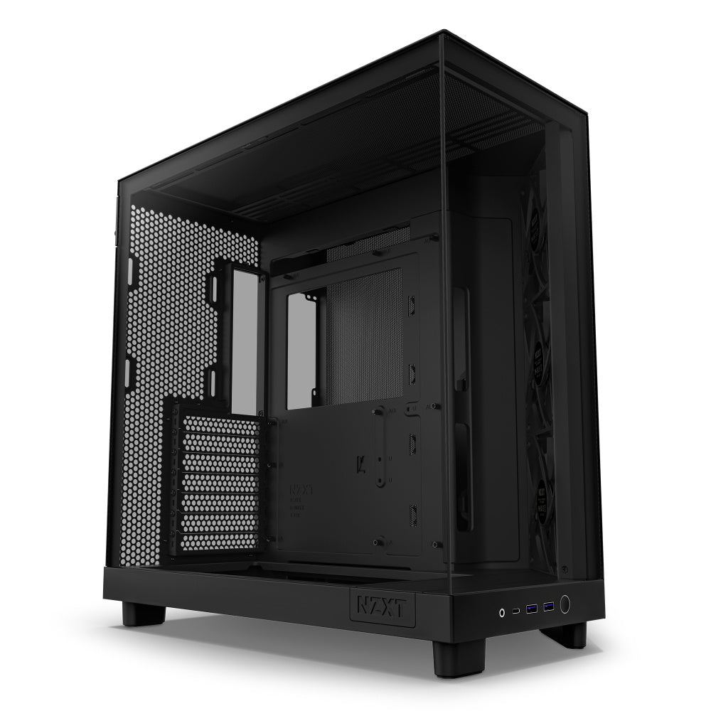 NZXT H6 Flow Negro — Gabinete Midi-Tower ATX 3 Ventiladores RGB